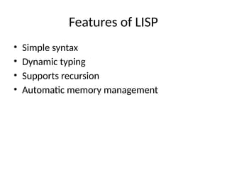 Comprehensive Overview of LISP Programming Language: Features, History ...