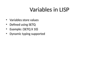 Comprehensive Guide to LISP Programming Language for AI and Computer ...