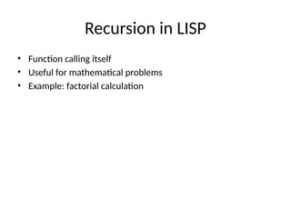 Comprehensive Guide to LISP Programming Language for AI and Computer ...
