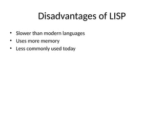 Comprehensive Guide to LISP Programming Language for AI and Computer ...