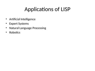 Comprehensive Guide to LISP Programming Language for AI and Computer ...