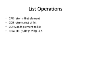 Comprehensive Guide to LISP Programming Language for AI and Computer ...