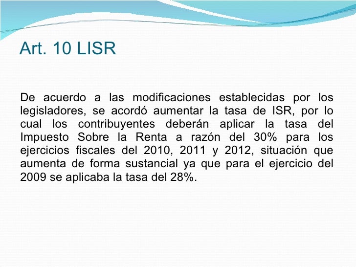 Reglamento De La Lisr Lisr, Pm, Pf