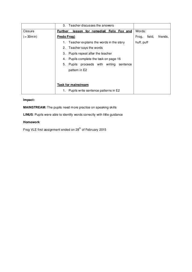 Lesson plan including LINUS