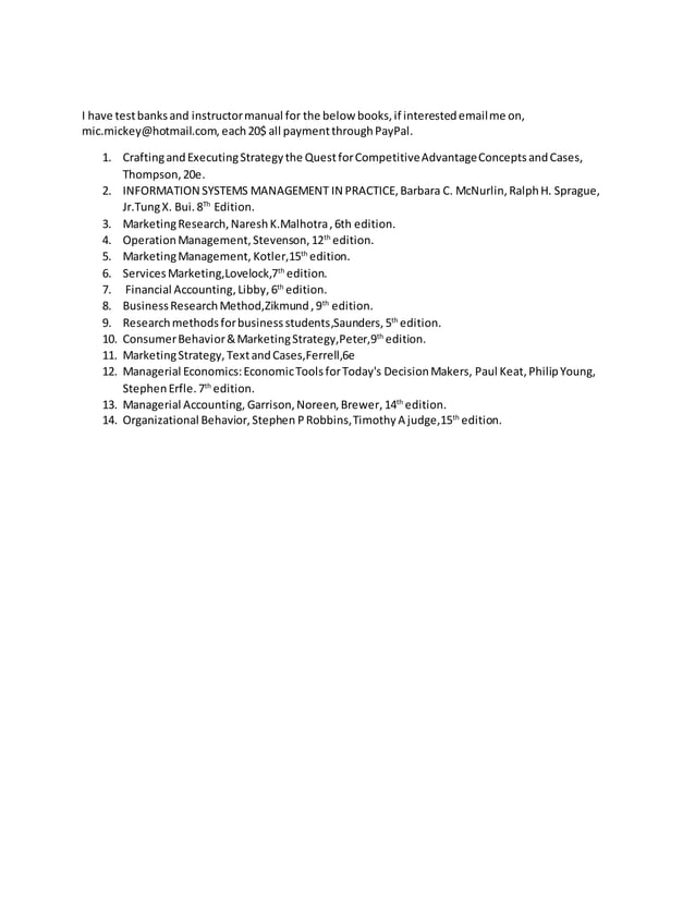 Test Bank & Solution Manual | PDF