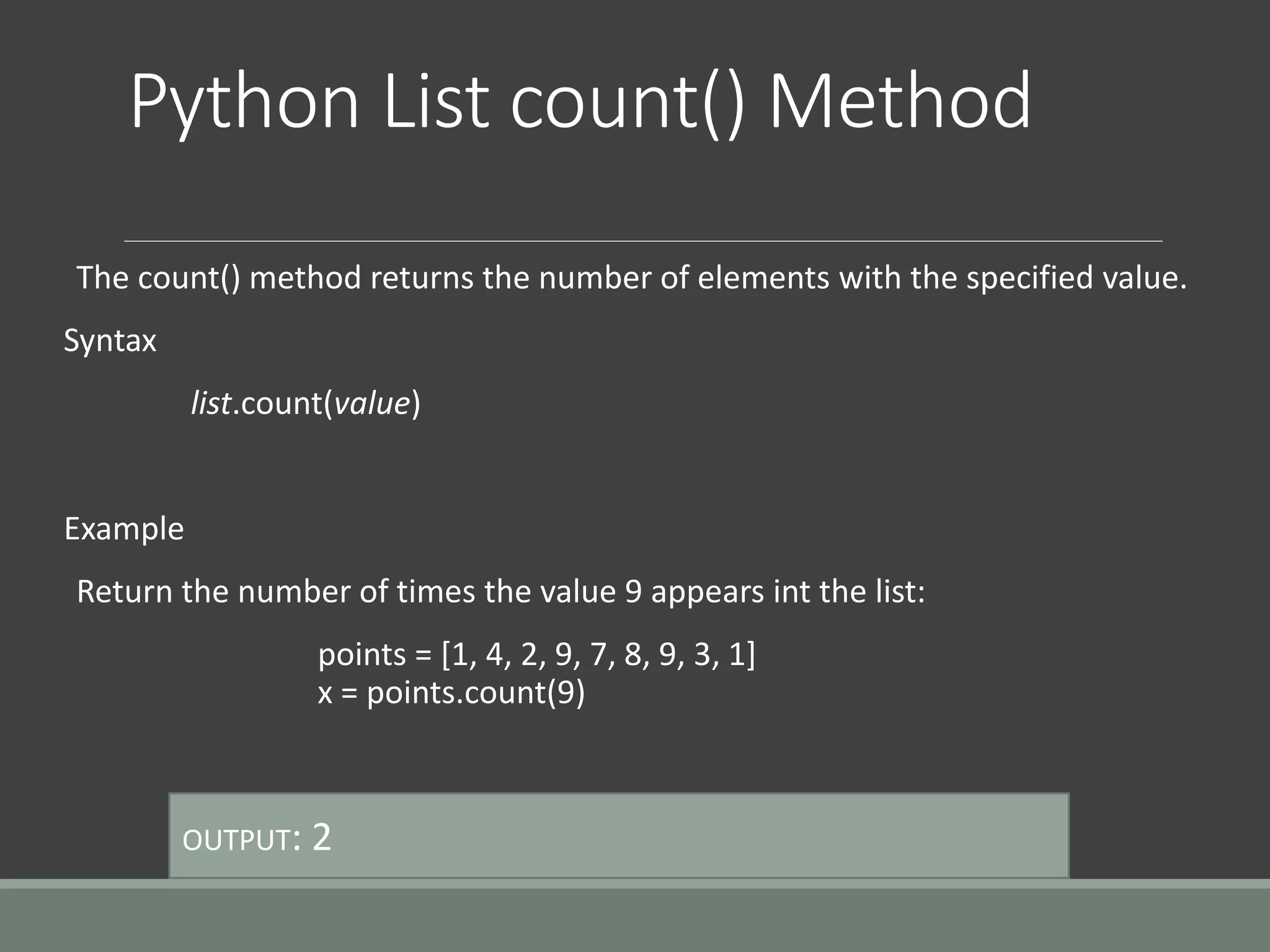 List in Python | PPTX