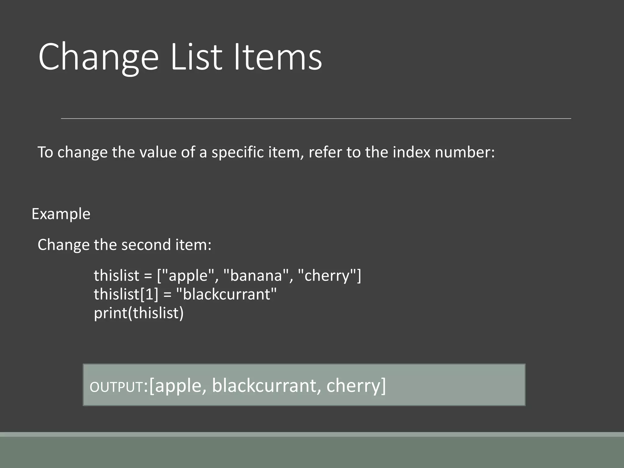 List in Python | PPTX | Programming Languages | Computing