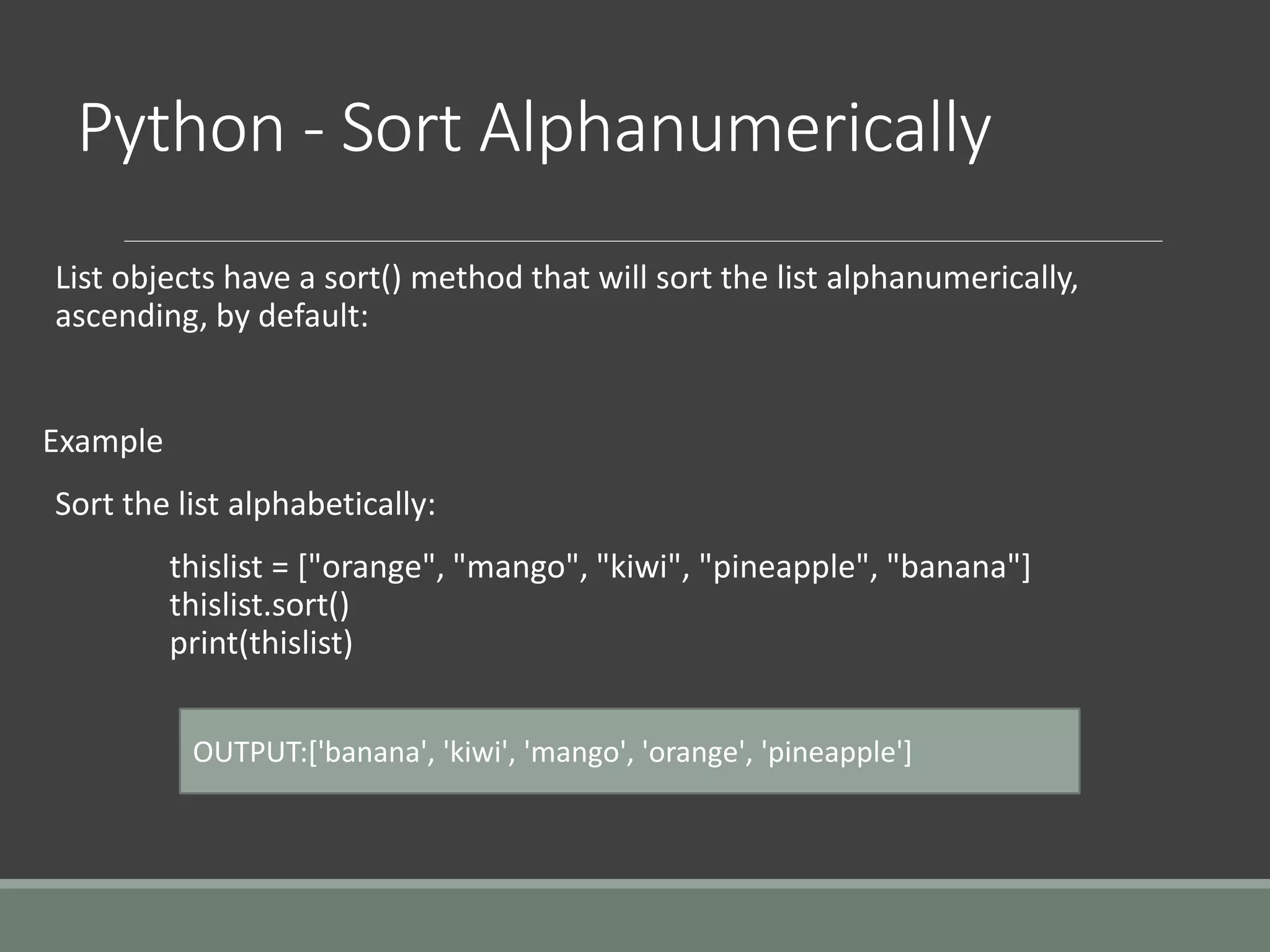 List in Python | PPTX | Programming Languages | Computing