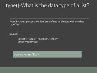 List in Python | PPTX | Programming Languages | Computing image.