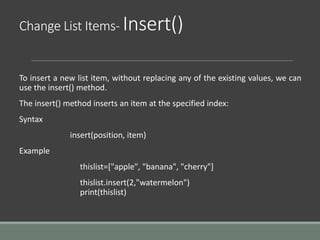 List in Python | PPTX