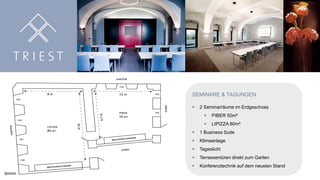 SEMINARE & TAGUNGEN


2 Seminarräume im Erdgeschoss


PIBER 50m²



LIPIZZA 80m²



1 Business Suite



Klimaanlage



Tageslicht



Terrassentüren direkt zum Garten



Konferenztechnik auf dem neusten Stand

 
