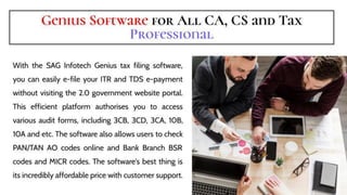 SAG Infotech Offers a Complete List of All Products for CAs and CSs ...
