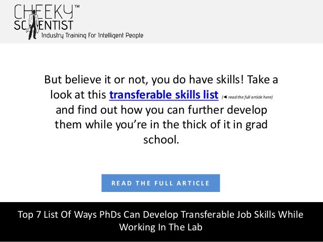 7 ways phds can develop transferable skills for industry while still list of transferable job skills
