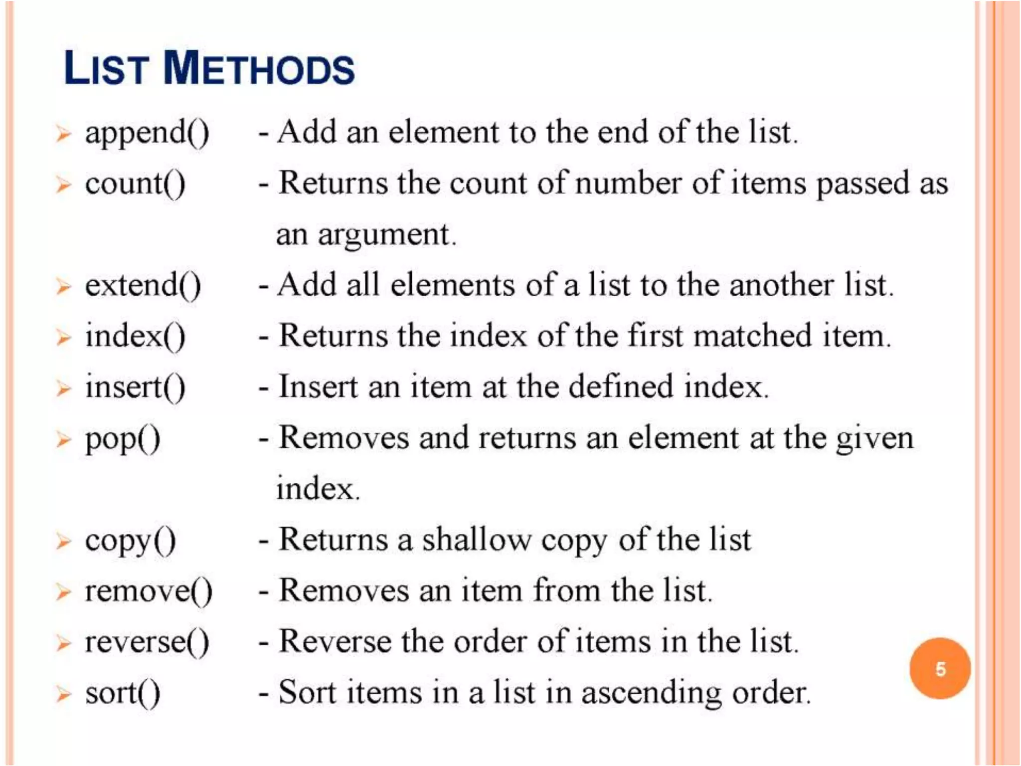 List in Python | PPT