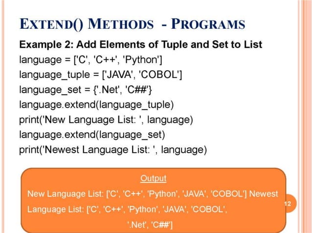 List in Python | PPTX