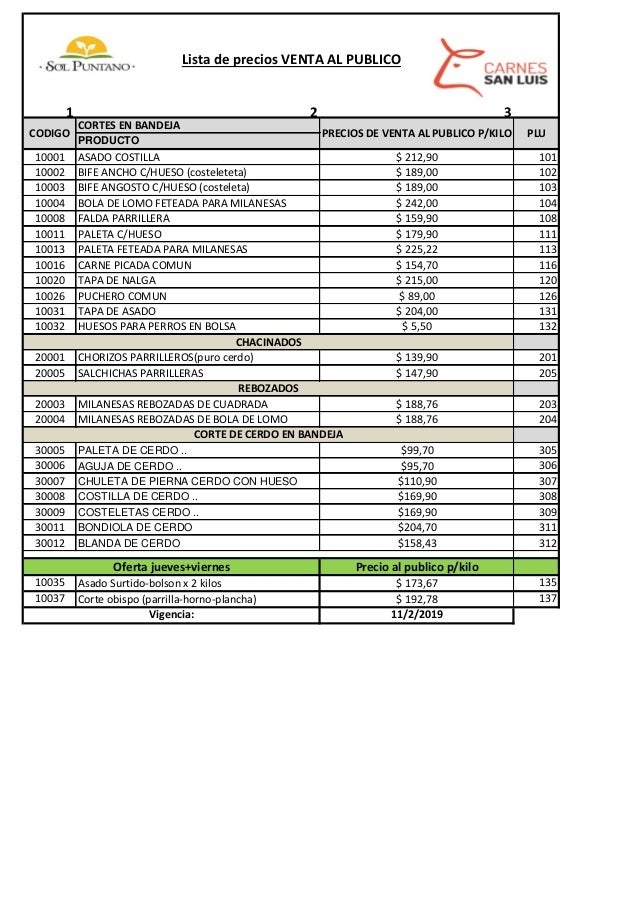 Lista de precios venta al publico destacados 1 1 ListaPrecios (1) | Iogurte | Cola