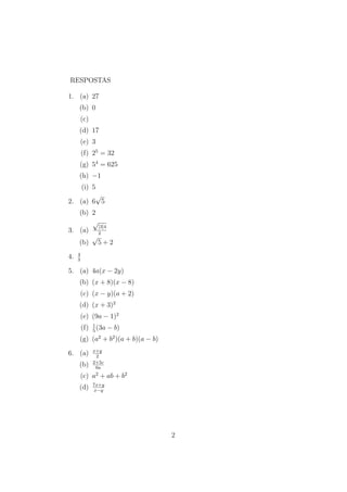 LISTA DE EXERCÍCIOS - OPERAÇÕES COM NÚMEROS REAIS