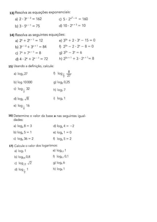 Lista de Exponencial e Logaritmo 