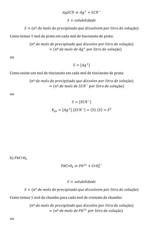 Lista 3   solubilidade e kps
