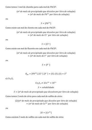 Lista 3   solubilidade e kps