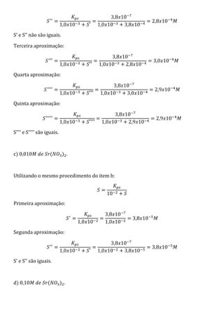 Lista 3   solubilidade e kps