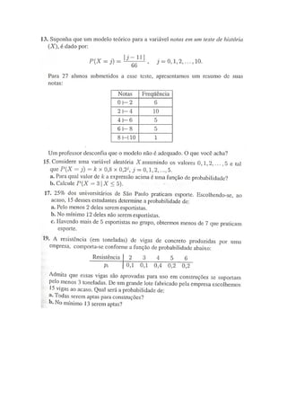 Lista 4   variáveis aleatórias discretas