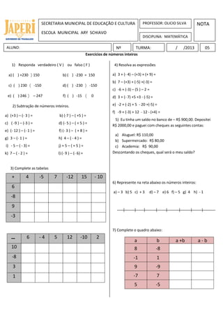 Lista-de-exercícios-de-tabuada-de-multiplicação - Matemática Geral
