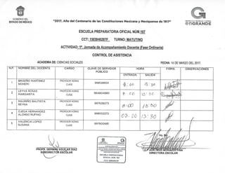 Lista de asistencia