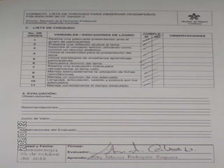 Lista de chequeo de la exposicion