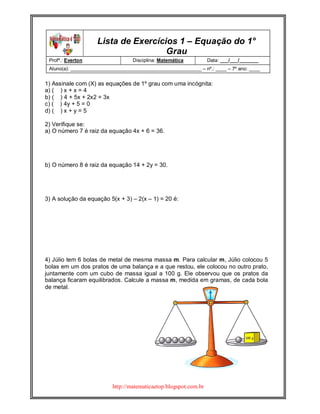 EQUAÇÃO COM FRAÇÃO - RESOLUÇÃO DE EXERCÍCIOS DE EQUAÇÃO DO 1 GRAU COM FRAÇÃO  - Matemática