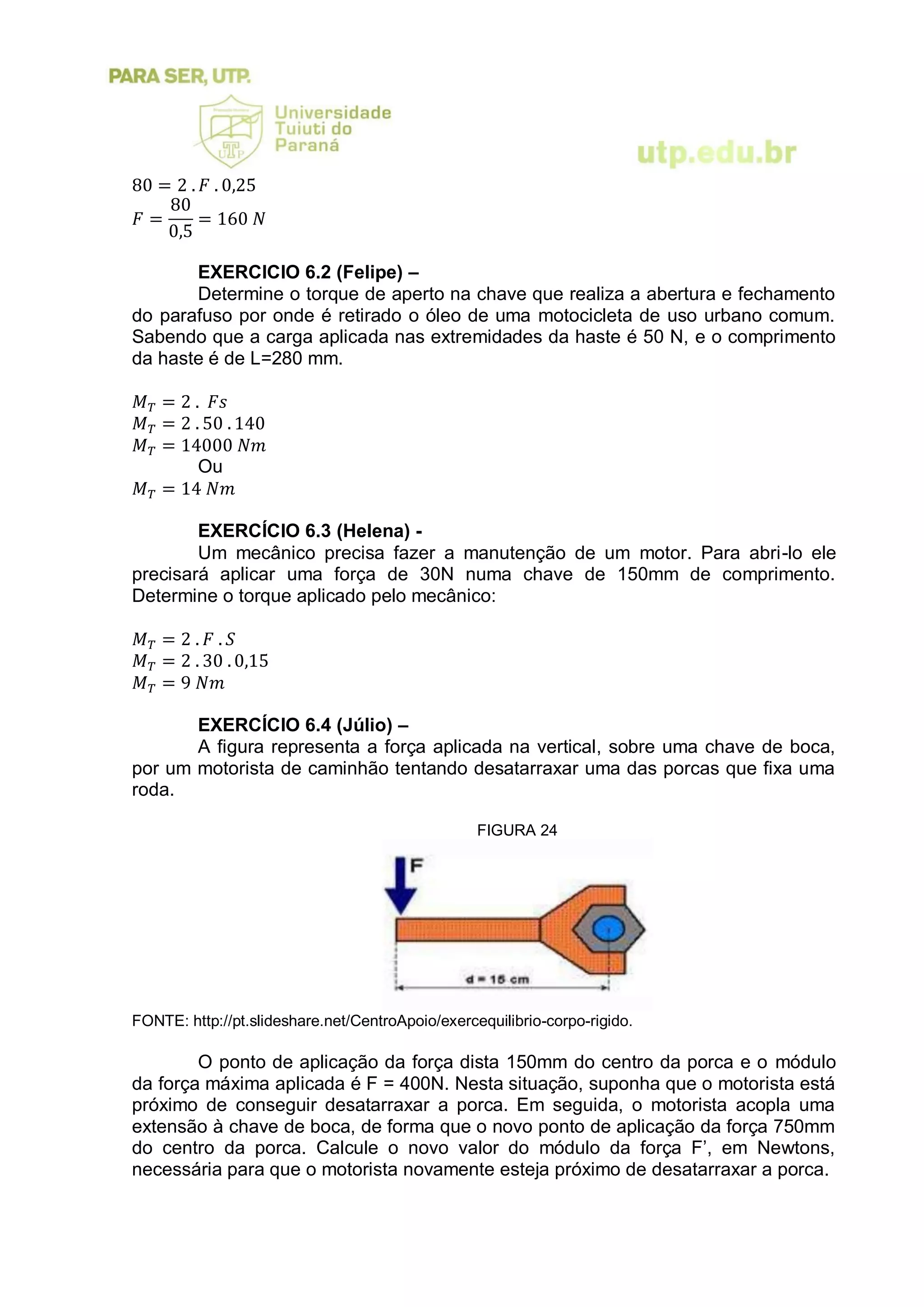Lista de exercicios elementos de máquinas | PDF