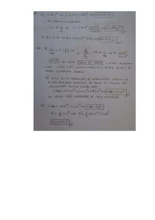 Lista de exercicios eletricidade capacitores e resistores 