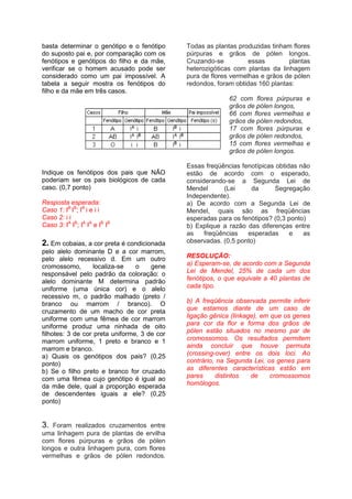 Lista  de genética resolvida