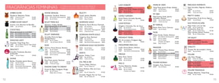 fragrâncias femininas

Lady Avebury

MORE by demi

PRECIOUS moments

NOVO no cat. 03/2014

A Oriflame possui uma vasta e requintada seleção de
Frangrâncias. Encontre o aroma que melhor a define

Ylang-Ylang, Jasmim-Árabe, Sândalo

Maçã Vermelha, Magnólia, Madeiras
Claras

Calone, Chá Verde, Pétalas de Rosa

AMBER ELIXIR

DIVINE SENSUAL

FELICITY

30026	
30041	

Mandarina, Balsamina, Âmbar

Framboesa, Gardénia, Almíscar

Canela, Jasmim, Baunilha

LOVELY GARDEN

18950	 Creme de Corpo	
11367 	 Eau de Parfum	

€12,00
€33,00

19795	 Deo Roll-On Antitranspirante	 €8,00
11430 	 Eau de Parfum	
€29,00

21673 	 Eau de Toilette	
21674	 Spray Corporal	

€29,00
€10,00

AMBER ELIXIR night

ECLAT para ela

GIORDANI GOLD

Incenso, Lírio, Bourbon de Baunilha

Damasco, Violeta, Sândalo

Mandarina, Flores Brancas, Patchouli

25040	

Eau de Parfum	

€33,00

COCKTAILS
Última apresentação no cat. 01/2014
24177	 Eau de Toilette Flirty Bella	
€17,00
24178	 Eau de Toilette Party Queen	 €17,00
24179	 Eau de Toilette Fashion Addict	 €17,00

DANCING LADY
Eau de Toilette Hypnotic Night	€29,00
Eau de Toilette	
€29,00

DELICACY
Groselha, Framboesa, Bourbon
de Baunilha
22446	

Eau de Toilette	

€29,00

ECLAT WEEKEND

GIORDANI WHITE GOLD

Groselha, Flores de Água,
Pêssego Branco

Eau de Toilette	
Eau de Toilette Roll-On	

Bambu, Orquídea, Jasmim Branco

€29,00
€12,00
€8,00
€10,00

Eau de Parfum	
€33,00
Spray Corporal	
€10,00
Deo Roll-On Antitranspirante 	 €8,00
Creme de Corpo	
€12,00

Tangerina, Rosa, Patchouli
€29,00
€10,00

24588	
24590	
24589	

Eau de Parfum	
€33,00
Creme de Corpo	
€12,00
Deo Roll-On Antitranspirante	 €8,00

ELVIE

GIORDANI GOLD incontro

Citrinos, Flores Brancas, Almíscar

26458 	 Eau de Parfum	
26457 	 Creme de Corpo	

7109 	 Eau de Toilette	
12566	 Creme de Corpo	
13063	
Deo Roll-On Antitranspirante	
20540	
Spray Corporal	

€29,00
€12,00
€8,00
€10,00

Rosa Preta, Jasmim, Patchouli
13850	
13905	

Eau de Toilette	
Creme de Corpo	

€33,00
€12,00

Frutos de Água, Frangipani, Musgo

19158	
	

Eau de Toilette
Edição Dare to Dream	

Jasmim, Violeta, Cravo

Toranja, Melão, Almíscar

€33,00

Amor-Perfeito, Óleo de Cravo,
Âmbar
22435 	 Eau de Toilette Fire	

Groselha, Muguet, Flor de Tiaré
22436 	 Eau de Toilette Air	

12

€40,00
€12,00

Romã, Peónia Vermelha, Baunilha
23838	

Eau de Toilette	

€29,00

LOVE POTION
Gengibre, Chocolate, Flor de Cacau
22442 	 Eau de Parfum	
26773	
Eau de Toilette Roll-On	
NOVO no cat. 03/2014
30593	
Spray Corporal	
30594	 Creme de Corpo	

€33,00
€10,00

€10,00
€12,00

MIDNIGHT PEARL
Flor de Laranjeira, Frangipani, Ágar
19851 	 Eau de Parfum	

€40,00

MIDSUMMER para ela
Limão, Amora Branca, Almíscar
25395	
25397	

Eau de Toilette	
€26,00
Deo Roll-On Antitranspirante	 €8,00

MIRAGE
€33,00
€12,00

ICE, FIRE  AIR
22434 	 Eau de Toilette Ice	

ENIGMA DARE TO DREAM

€33,00
€12,00

GRACE
16987 	 Eau de Parfum	
24072 	 Creme de Corpo	

ENIGMA

DIVINE
11355 	 Eau De Toilette	
12563 	 Creme de Corpo	
13047	 Deo Roll-On Antitranspirante	
26774	
Eau de Toilette Roll-On	

24169	
24170	
24171	
24172	

21676	
26775	

Orquídea, Ylang-Ylang, Pera

23842	
15865	

Última apresentação no cat. 03/2014
13824	 Eau de Toilette	
€29,00
13838	 Spray Corporal	
€10,00
26481	
Eau de Toilette	
€15,00

Eau de Parfum	
Creme de Corpo	

Elemi, Rosa, Vetiver
25043	
19798	

Spray Corporal	
Eau de Parfum	

€10,00
€33,00

€17,00

€17,00

7714 	
25050	
	

Eau de Toilette 	
Eau de Toilette
(Tamanho de Viagem)	

Eau de Parfum	
Spray Corporal	

€40,00
€10,00

My red
Maçã Granny Smith, Jasmim
Vermelho, Almíscar
25403	
26767	

Eau de Parfum My Red 	
Creme de corpo 	

€40,00
€12,00

BY MARCEL
Esteva, Rosa Turca, Camurça
22444	

Eau de Parfum	

Deo Roll-On Antitranspirante	
Eau de Toilette	
Eau de Toilette
(Tamanho de Viagem)	
Spray Corporal	

€8,00
€29,00
€15,00
€10,00

€15,00

26769	

SUN MOON ECLIPSE
16783 	 Eau de Toilette Sun	

€17,00

16784 	 Eau de Toilette Moon	

€17,00
€17,00

Cardamomo, Rosa, Íris

VIp night
NOVO no cat. 01/2014

Champanhe, Jasmim, Baunilha
26761	

Eau de Parfum	

€29,00

Toranja, Flor de Laranjeira, Vetiver

Eau de Parfum	
€40,00
apresentação no cat. 03/2014
Creme de Corpo	
€12,00
Spray Corporal	
€10,00
Eau de Parfum	
€15,00

Eau de Toilette	

€29,00

VIVACITY

Jasmim, Pimenta Rosa, Almíscar

Gengibre, Rosa, Patchouli
€26,00

Eau de Toilette	

16785 	 Eau de Toilette Eclipse	

€40,00

PARADISE
23853	
Última
24352	
24353	
26480	

25057	

Óleo Cipreste, Jasmim, Pimenta

Folhas Verdes, Violeta, Almíscar

€29,00
€12,00

Pimenta Rosa, Pó de Arroz, Alperce	

Maçã, Frésia, Lírio do Vale

MUSE
23177	
21671	
25051	
	
25042	

18957	 Eau de Parfum	
24073 	 Creme de Corpo	

PRETTY SWAN

POWER WOMAN

MISS O
Toranja, Balsamina, Sândalo

23624	
24457	

€33,00

25401	

Eau de Toilette	

€29,00

VOLARE
Lilás, Rosa, Pêssego
15221	
25045	
NOVO
25045	
NOVO
30046	

Parfum de Toilette	
Conjunto de Sabonetes	
no cat. 01/2014
Eau de Parfum	
no cat. 03/2014
Deo Roll-On Antitranspirante	

€29,00
€7,00
€29,00
€8,00

VOLARE magnolia
Pêssego, Balsamina, Ylang-Ylang
21566	

Eau de Toilette	

€29,00

€17,00

13

 