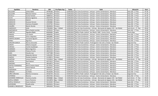 Apellidos Nombres DNI Circ/Dpto Asp Fecha Sede Ubicación Hora
CALLEJON Julieta Belén 39799186 Primera 15/09/2023 Fac Ccias Económicas - UnCuyo - Centro Universitario - Mendoza Aula 202 - 2° Piso 07:30
CALLEJON Marcela Andrea 29101870 Primera 15/09/2023 Fac Ccias Económicas - UnCuyo - Centro Universitario - Mendoza Aula 202 - 2° Piso 07:30
CALVELLI Cecilia Pamela 30889333 Primera 15/09/2023 Fac Ccias Económicas - UnCuyo - Centro Universitario - Mendoza Aula 202 - 2° Piso 07:30
CALVO Gimena Agostina 40597079 Primera 15/09/2023 Fac Ccias Económicas - UnCuyo - Centro Universitario - Mendoza Aula 202 - 2° Piso 12:00
CAMACHO Gabriel 41967694 Primera 15/09/2023 Fac Ccias Económicas - UnCuyo - Centro Universitario - Mendoza Aula 202 - 2° Piso 12:00
CAMACHO Gustavo Hernan 25092882 Primera 15/09/2023 Fac Ccias Económicas - UnCuyo - Centro Universitario - Mendoza Aula 202 - 2° Piso 12:00
CAMACHO Verónica Elizabeth 23547764 Primera 15/09/2023 Fac Ccias Económicas - UnCuyo - Centro Universitario - Mendoza Aula 202 - 2° Piso 12:00
CAMAÑO Martín Nicolás 38582839 Primera 15/09/2023 Fac Ccias Económicas - UnCuyo - Centro Universitario - Mendoza Aula 202 - 2° Piso 12:00
CAMERUCCI Sofia 37963696 Seg - S Rafael 15/09/2023 Fac de Ccias Económicas - UnCuyo - Bernando de Irigoyen 343 - San Rafael Lab Inform - 3° Piso 09:00
CAMPANELLA Maria Noelia Lourdes 34785455 Primera 15/09/2023 Fac Ccias Económicas - UnCuyo - Centro Universitario - Mendoza Aula 202 - 2° Piso 12:00
CAMPOS Agustina Belén 40004064 Cuarta 15/09/2023 Edificio Poder Judicial - San Martín 1900 - Centro Cívico - Tunuyán Planta Baja 13:30
CAMPOS Luis Daniel 30006392 Primera 15/09/2023 Fac Ccias Económicas - UnCuyo - Centro Universitario - Mendoza Aula 202 - 2° Piso 12:00
CAMPOS Víctor Alejandro 30056885 Primera 15/09/2023 Fac Ccias Económicas - UnCuyo - Centro Universitario - Mendoza Aula 202 - 2° Piso 12:00
CAMPOS SALINAS Leonardo Agustin 40973115 Primera 15/09/2023 Fac Ccias Económicas - UnCuyo - Centro Universitario - Mendoza Aula 202 - 2° Piso 12:00
CANALI Agustina 37518728 Primera 15/09/2023 Fac Ccias Económicas - UnCuyo - Centro Universitario - Mendoza Aula 202 - 2° Piso 12:00
CANCIANI GARCIA Norma Antonella 44994266 Tercera 15/09/2023 Edificio Poder Judicial - Prolongación 9 de Julio y Chubut -San Martín Segundo Piso 15:00
CANEPA Alberto Ezequiel 32641131 Primera 15/09/2023 Fac Ccias Económicas - UnCuyo - Centro Universitario - Mendoza Aula 202 - 2° Piso 12:00
CANESSA Camila Guadalupe 43484716 Primera 15/09/2023 Fac Ccias Económicas - UnCuyo - Centro Universitario - Mendoza Aula 202 - 2° Piso 12:00
CANNIZZO María Agustina 40596332 Primera 15/09/2023 Fac Ccias Económicas - UnCuyo - Centro Universitario - Mendoza Aula 202 - 2° Piso 12:00
CANNIZZO Tatiana Priscila 38415439 Primera 15/09/2023 Fac Ccias Económicas - UnCuyo - Centro Universitario - Mendoza Aula 202 - 2° Piso 12:00
CANO Claudio Ivan 21877288 Primera 15/09/2023 Fac Ccias Económicas - UnCuyo - Centro Universitario - Mendoza Aula 202 - 2° Piso 12:00
CANO ROJAS Alejandra Nerina 31816392 Primera 15/09/2023 Fac Ccias Económicas - UnCuyo - Centro Universitario - Mendoza Aula 202 - 2° Piso 12:00
CANOVA Pamela Estefania 31528973 Primera 15/09/2023 Fac Ccias Económicas - UnCuyo - Centro Universitario - Mendoza Aula 202 - 2° Piso 12:00
CANTERO Lorena Roxana 31242810 Seg - S Rafael 15/09/2023 Fac de Ccias Económicas - UnCuyo - Bernando de Irigoyen 343 - San Rafael Lab Inform - 3° Piso 09:00
CANTON Axel Gabriel 40272615 Primera 15/09/2023 Fac Ccias Económicas - UnCuyo - Centro Universitario - Mendoza Aula 202 - 2° Piso 12:00
CANTORO Bruno 38018074 Primera 15/09/2023 Fac Ccias Económicas - UnCuyo - Centro Universitario - Mendoza Aula 202 - 2° Piso 12:00
CANTOS FERNANDEZ María Celeste Natalí 30178705 Primera 15/09/2023 Fac Ccias Económicas - UnCuyo - Centro Universitario - Mendoza Aula 202 - 2° Piso 12:00
CANUTO Daniel Nahuel 43830977 Primera 15/09/2023 Fac Ccias Económicas - UnCuyo - Centro Universitario - Mendoza Aula 202 - 2° Piso 13:30
CANZONIERI Jose Luis 30741257 Primera 15/09/2023 Fac Ccias Económicas - UnCuyo - Centro Universitario - Mendoza Aula 202 - 2° Piso 13:30
CAÑADAS Sol Belén 39236296 Primera 15/09/2023 Fac Ccias Económicas - UnCuyo - Centro Universitario - Mendoza Aula 202 - 2° Piso 13:30
CAÑO CARVAJAL Martina Constanza 44536730 Tercera 15/09/2023 Edificio Poder Judicial - Prolongación 9 de Julio y Chubut -San Martín Segundo Piso 15:00
CAPARROS Romina 29914764 Primera 15/09/2023 Fac Ccias Económicas - UnCuyo - Centro Universitario - Mendoza Aula 202 - 2° Piso 13:30
CAPARRÓS TORRECILLA Verónica Cecilia 29096880 Seg - S Rafael 15/09/2023 Fac de Ccias Económicas - UnCuyo - Bernando de Irigoyen 343 - San Rafael Lab Inform - 3° Piso 09:00
CAPELLI GÓMEZ Laura Florencia 35614878 Seg - S Rafael 15/09/2023 Fac de Ccias Económicas - UnCuyo - Bernando de Irigoyen 343 - San Rafael Lab Inform - 3° Piso 09:00
CAPELLI SPADELLA Carla Estefanía 35135493 Primera 15/09/2023 Fac Ccias Económicas - UnCuyo - Centro Universitario - Mendoza Aula 202 - 2° Piso 13:30
CAPEZZONE Rosella Sofia 38205654 Primera 15/09/2023 Fac Ccias Económicas - UnCuyo - Centro Universitario - Mendoza Aula 202 - 2° Piso 13:30
CARABELLI BROZOVICH Micaela 36962649 Primera 15/09/2023 Fac Ccias Económicas - UnCuyo - Centro Universitario - Mendoza Aula 202 - 2° Piso 13:30
 
