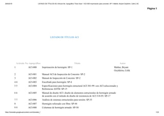 Comprehensive ACI Concrete Standards and Guidelines Compilation | PDF
