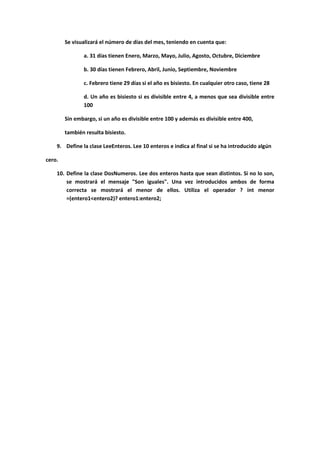 Listado de ejercicios java estructuras control (II) | PDF