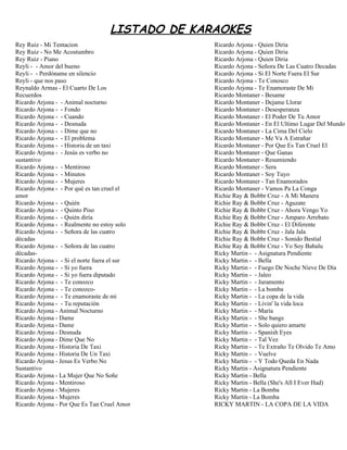 Listado karaoke 3