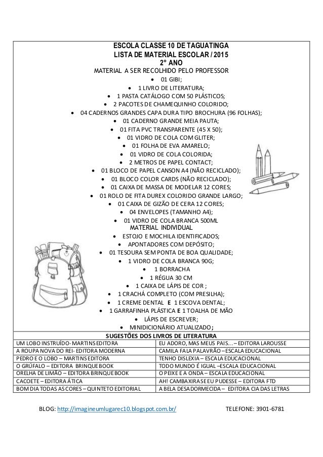 Lista De Material Escolar Para 1 Ano Do Ensino Fundamental Lista De Material Escolar Para 1 Ano Do Ensino Medio - Dados Materiais
