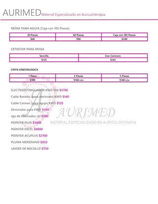 Lista de Precios Aurimed Menudeo