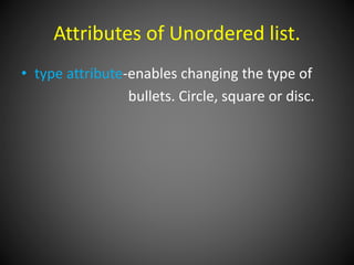 List and images in html | PPT
