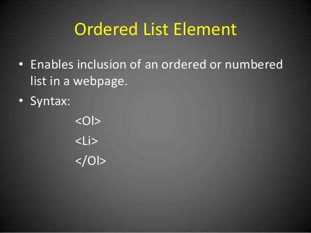 List and images in html