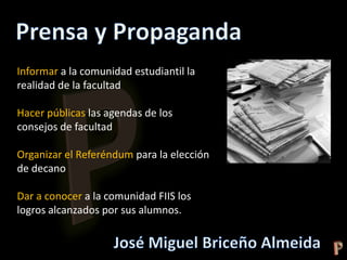 Presentación de la propuestas de la Lista P