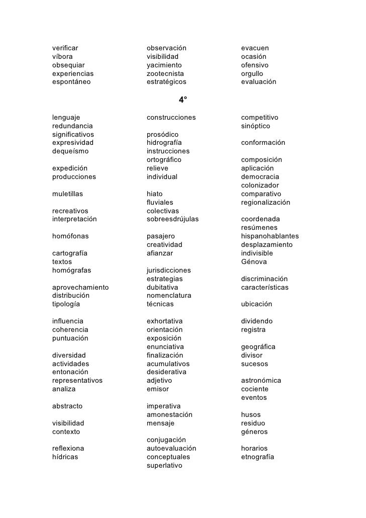 Lista Palabras