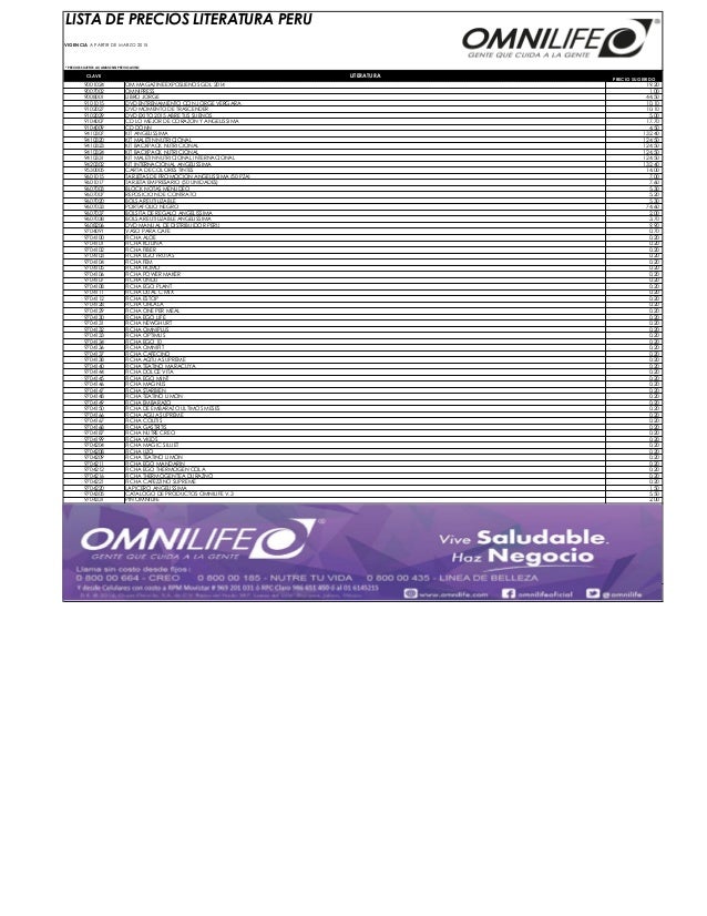 Lista De Precio Omnilife 2015 listadepreciosdelosproductos