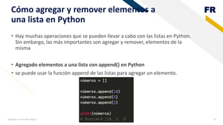 Listas en el lenguaje de programación Python | PPSX