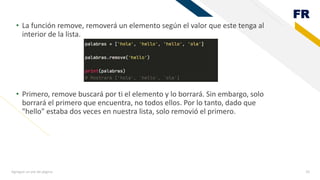 Listas en el lenguaje de programación Python | PPSX