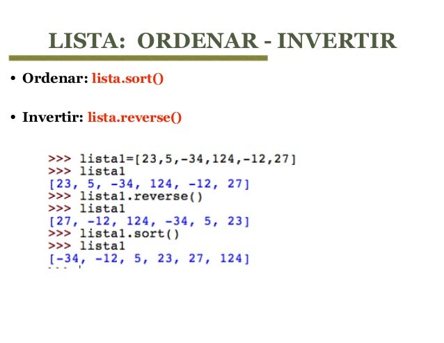 Como Ordenar Una Lista En Python