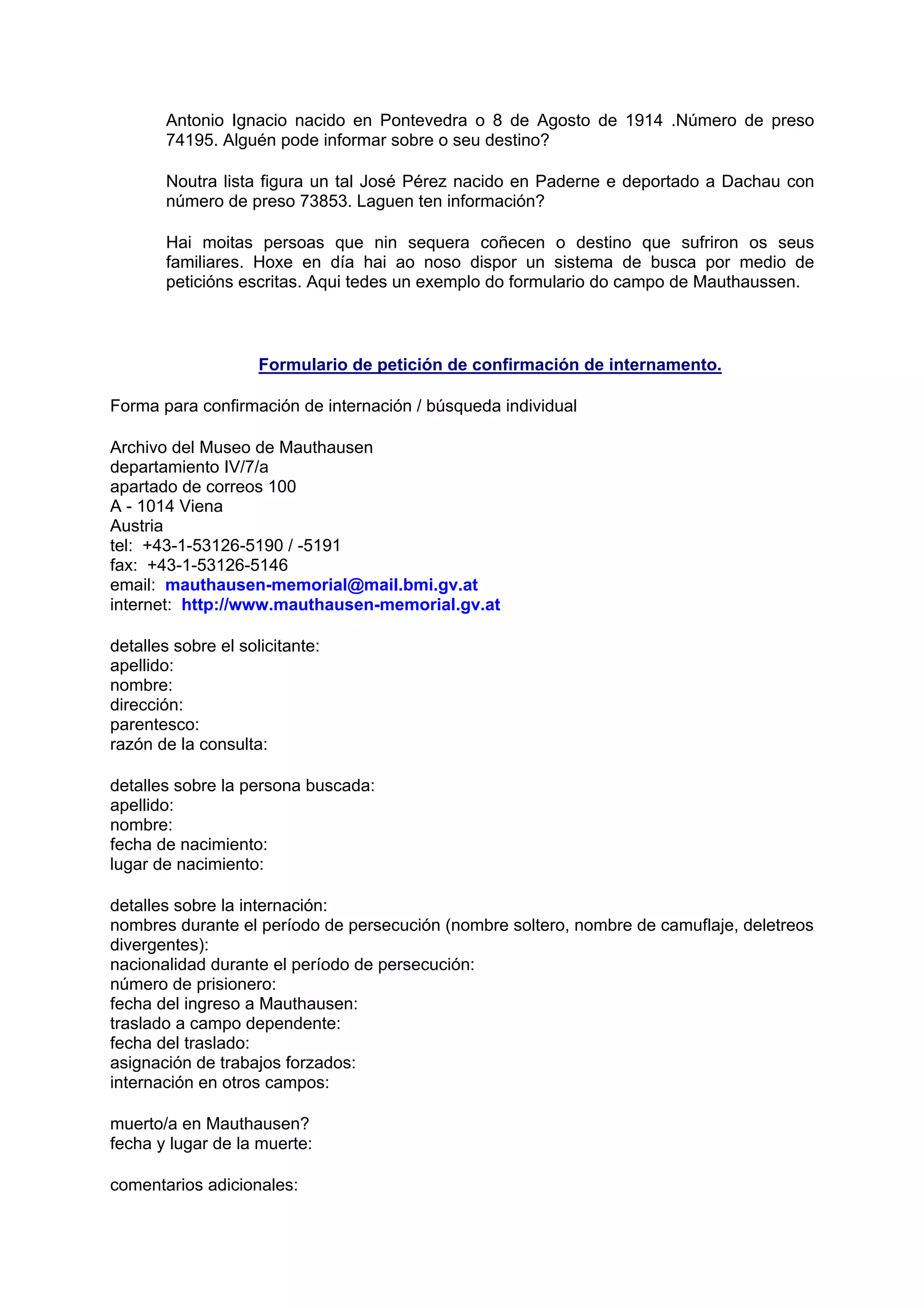 Listaxe Galegos Mortos Campos Nazis