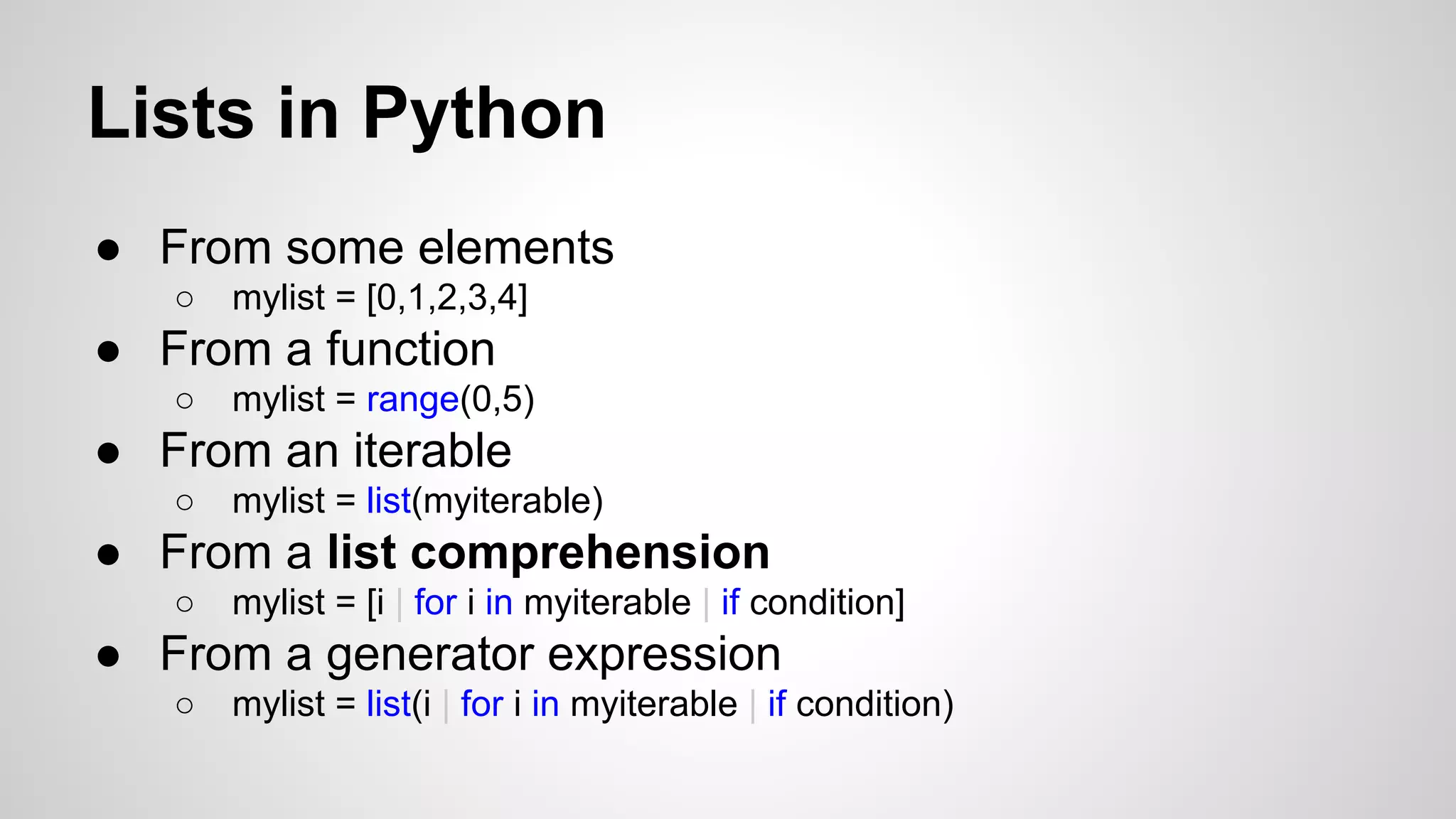 List comprehensions | PDF
